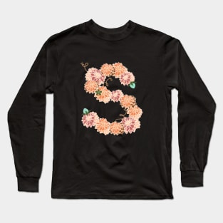 Letter S Floral Long Sleeve T-Shirt